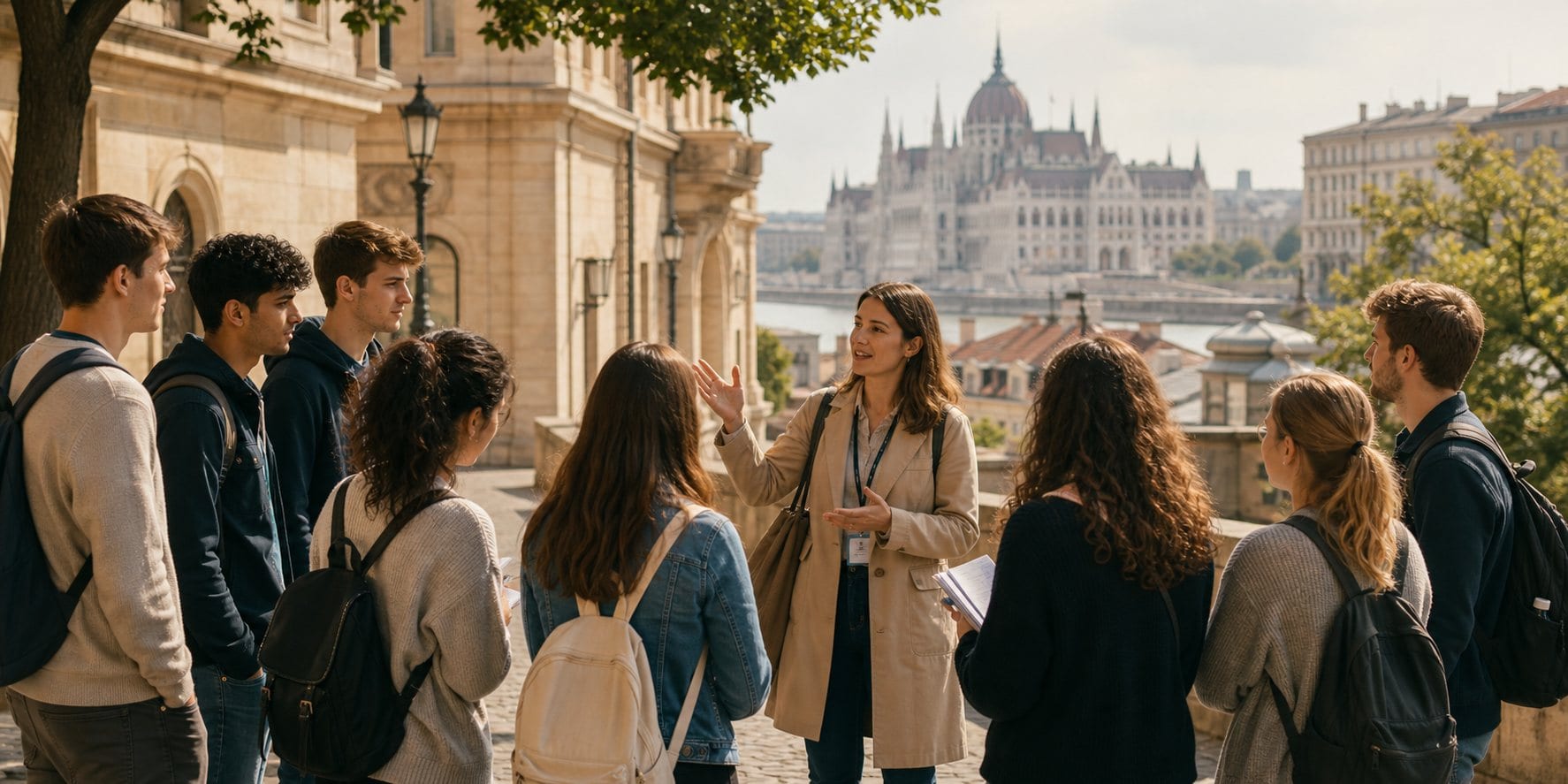 Student group tour with a local guide in Budapest